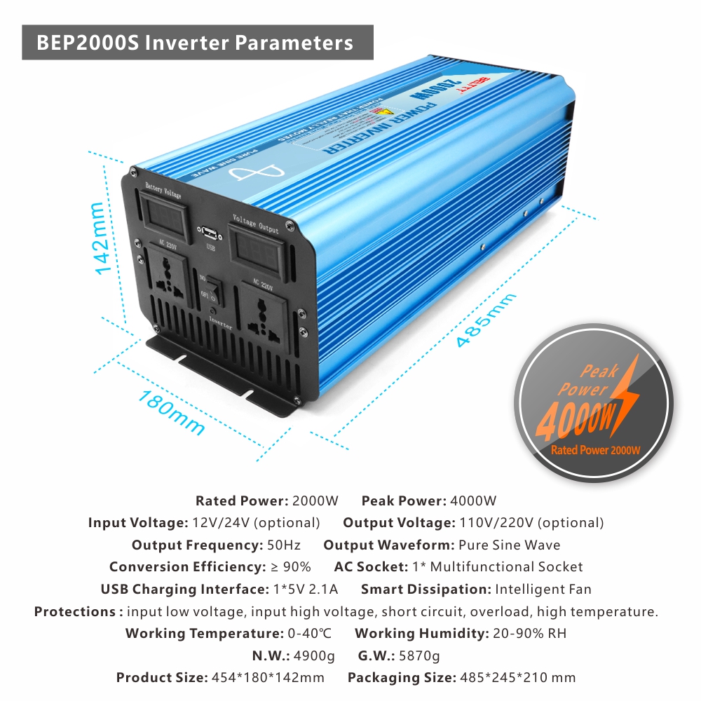 BELTTT 2000W pure sine wave inverter